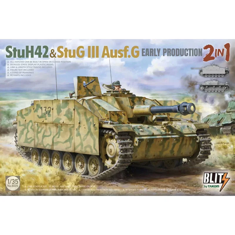 New TAKOM 1/35 Tank Assemble Figure Model StuH42 Stug 3 Ausf.G Early Production 2 in 1 Uncolored Collect Custom Birthday Gifts
