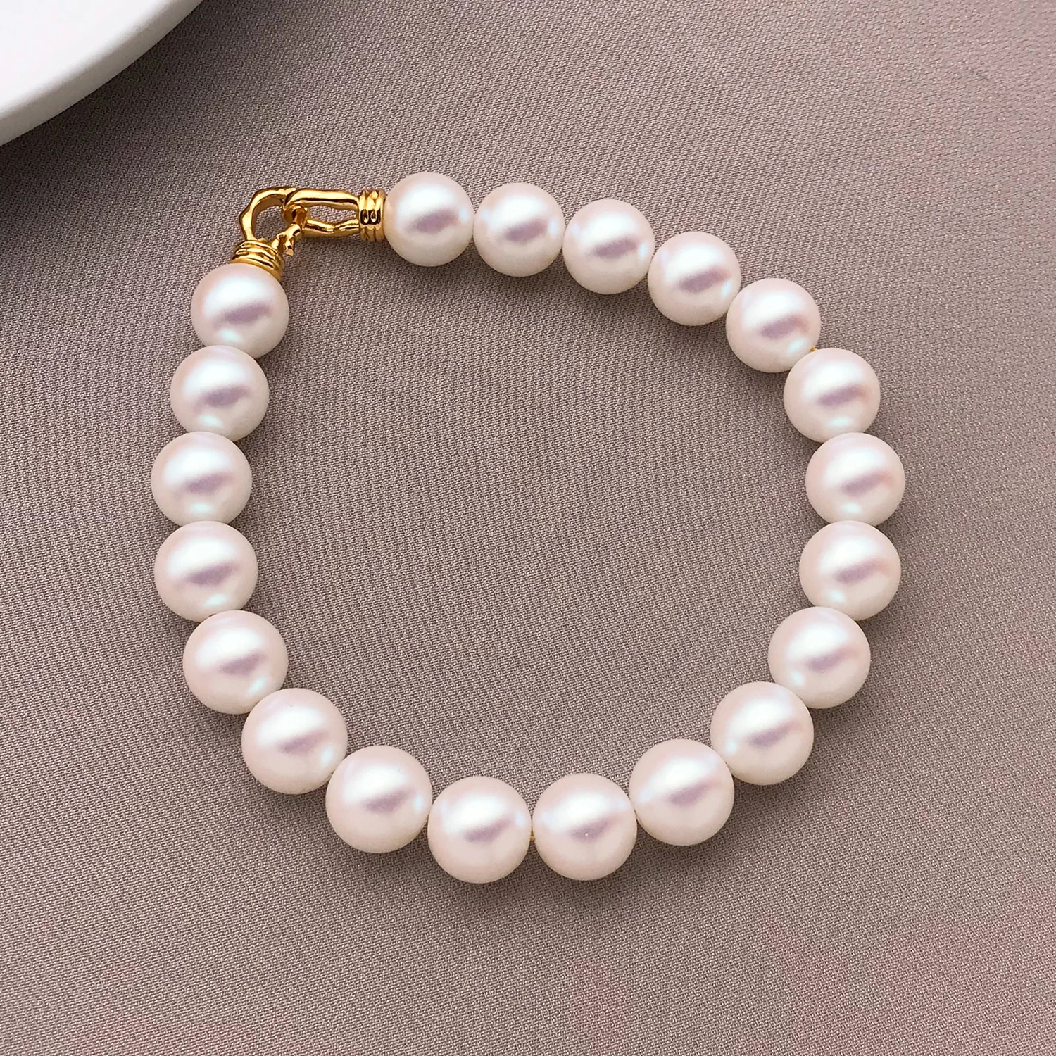 20pcs Glossy Round Charms Beads Sakura Pink Imitation Pearl Drilled Bead For DIY Jewelry Making Projects & Gifts Decoration