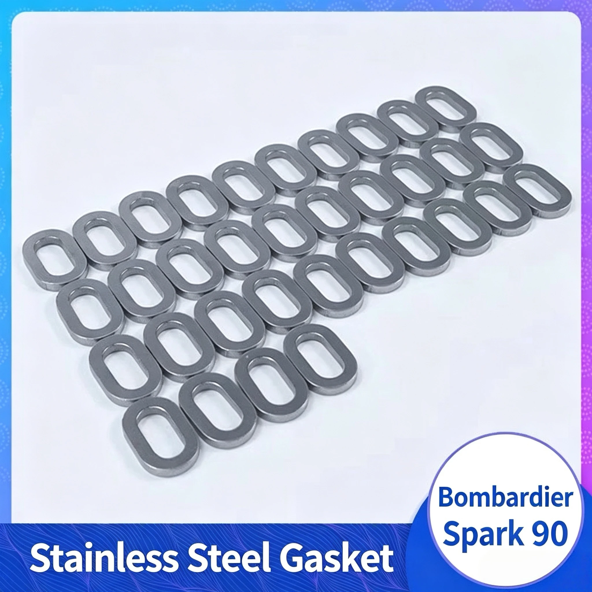 30‑PACK HIGH‑QUALITY STAINLESS STEEL HULL GASKETS, BODY MOUNTING SHIMS COMPATIBLE WITH SEA‑DOO SPARK 90 JET SKI, BULK PACK