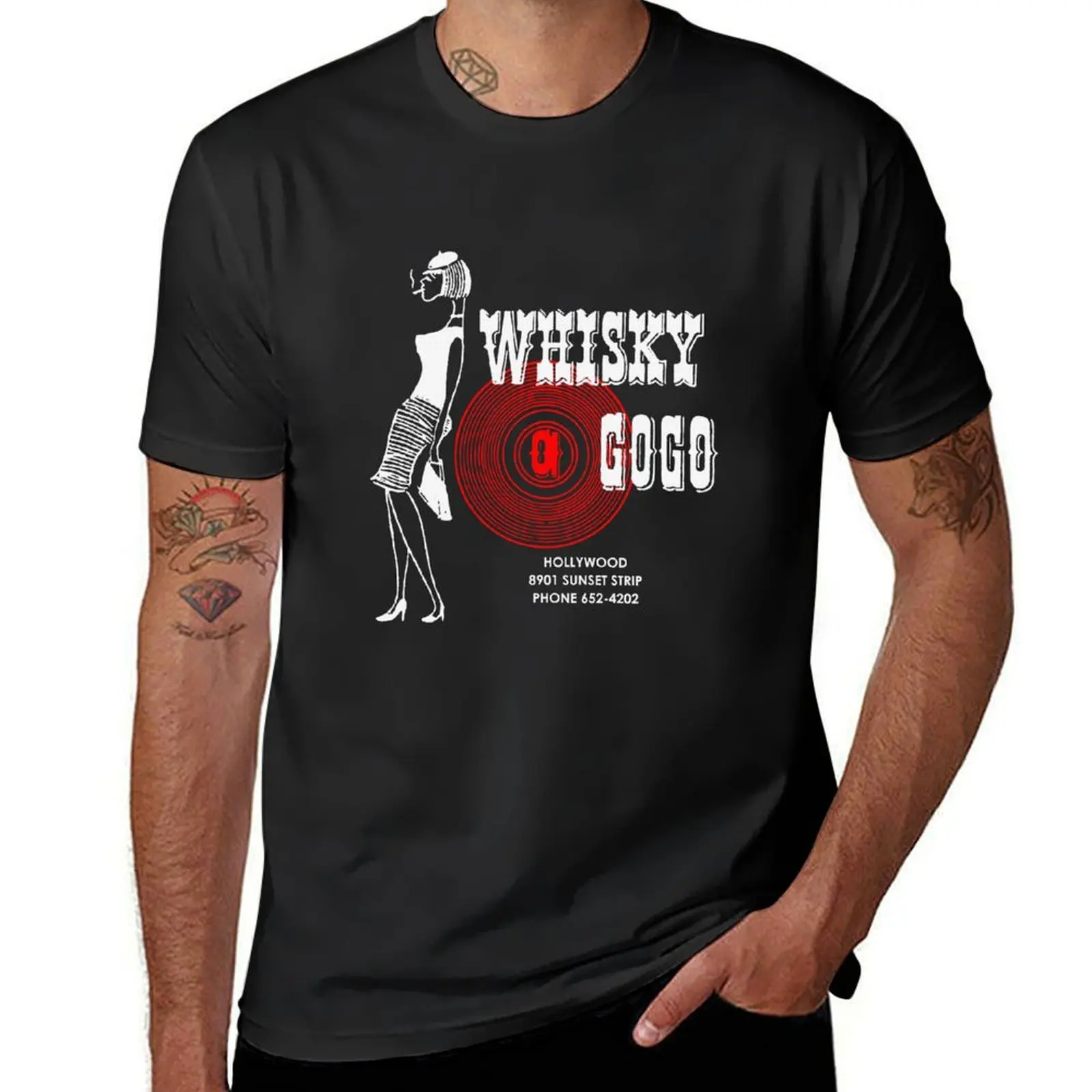 Whisky A GoGo Vintage Poster Restoration Digital Painting Classic Black T-Shirt plain sweat blacks vintage mens funny t shirts