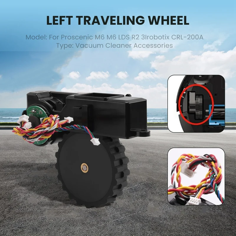 A68M-استبدال عجلات السفر المحرك ل Proscenic M6 M6 LDS R2 3Irobotix CRL-200A أجزاء المكنسة الكهربائية الروبوتية