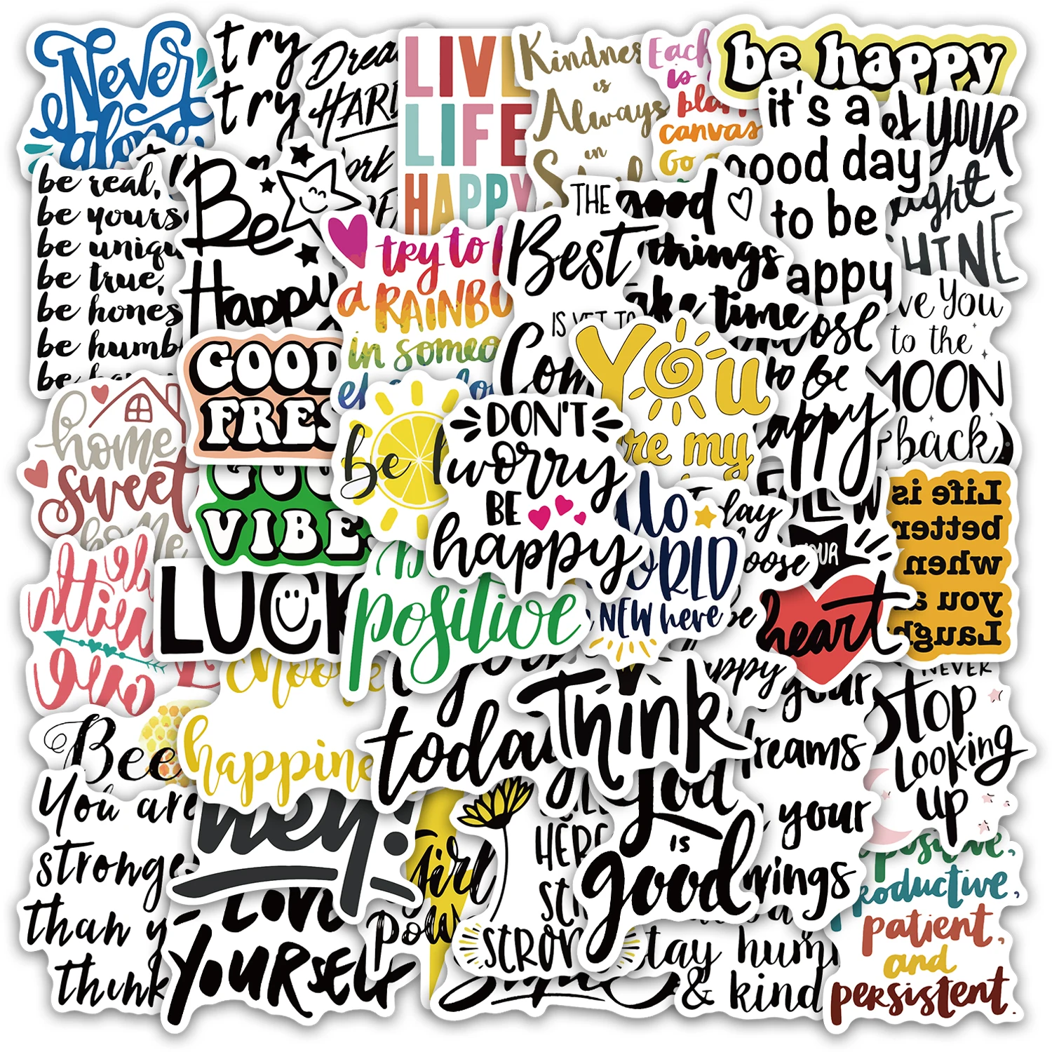 

50PCS English slogan Stickers DIY Phone Case Laptop Thermos Bottle Toy Stickers