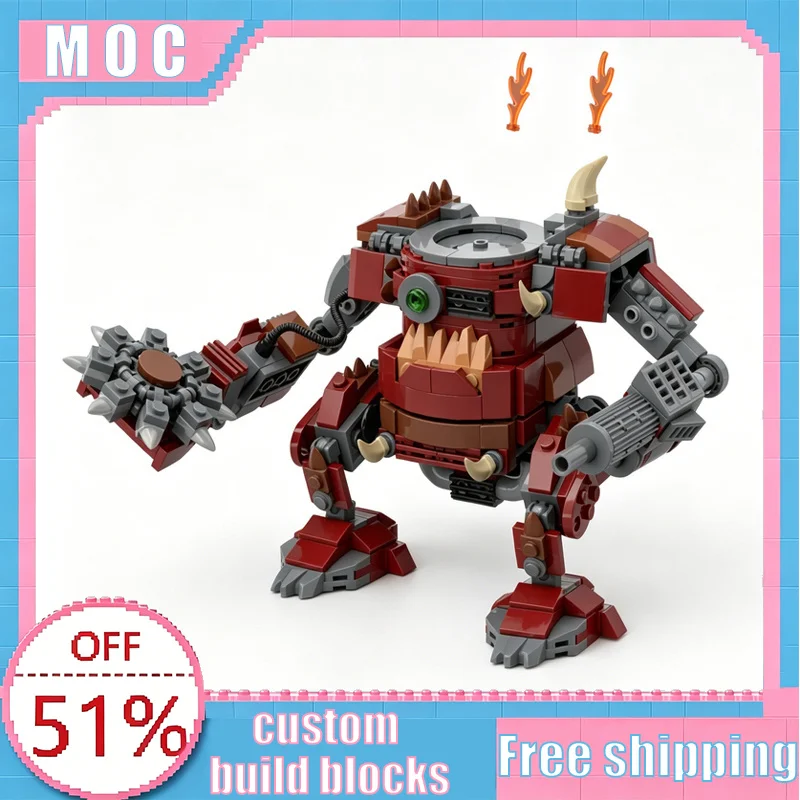 

453 PCS Sci Fi Orc Battle Mecha Robot MOC Building Blocks Fantasy Warrior Vehicle Model DIY Assembly Collection Birthday Gifts