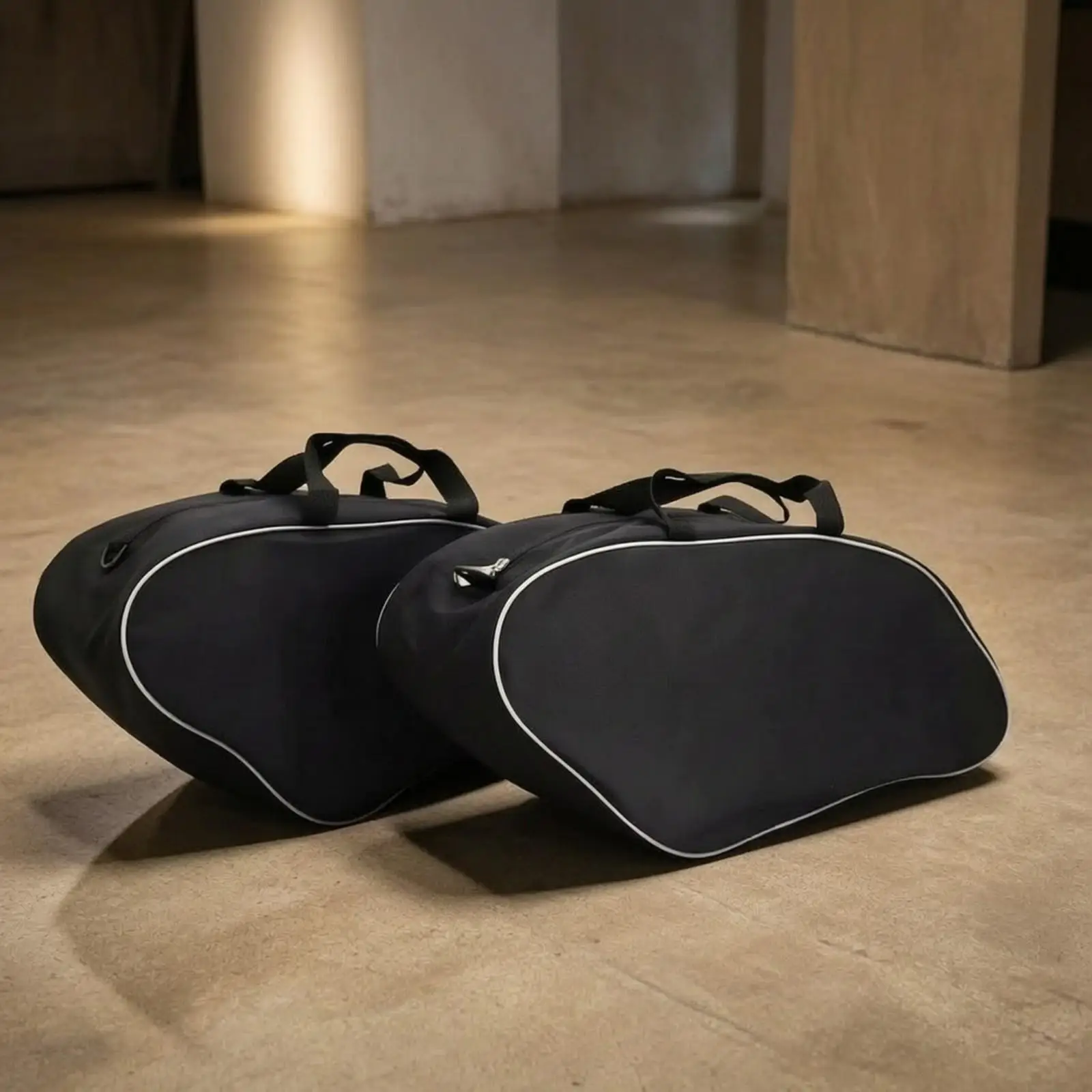 Black Contoured Motorcycle Inner Bag Pannier Liner with Carry Handle for Hard Side Cases Commuting Essentials