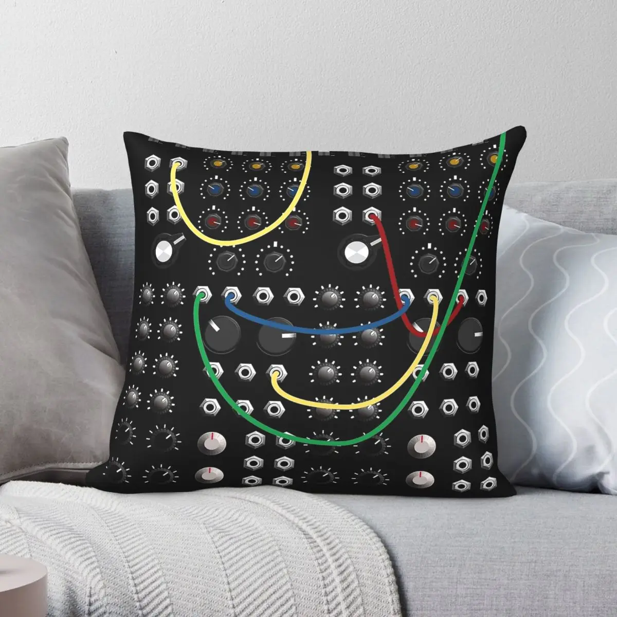 Modular Synthesizer Pillowcase Polyester Linen Velvet Printed Zip Decorative Pillow Case Sofa Cushion Cover
