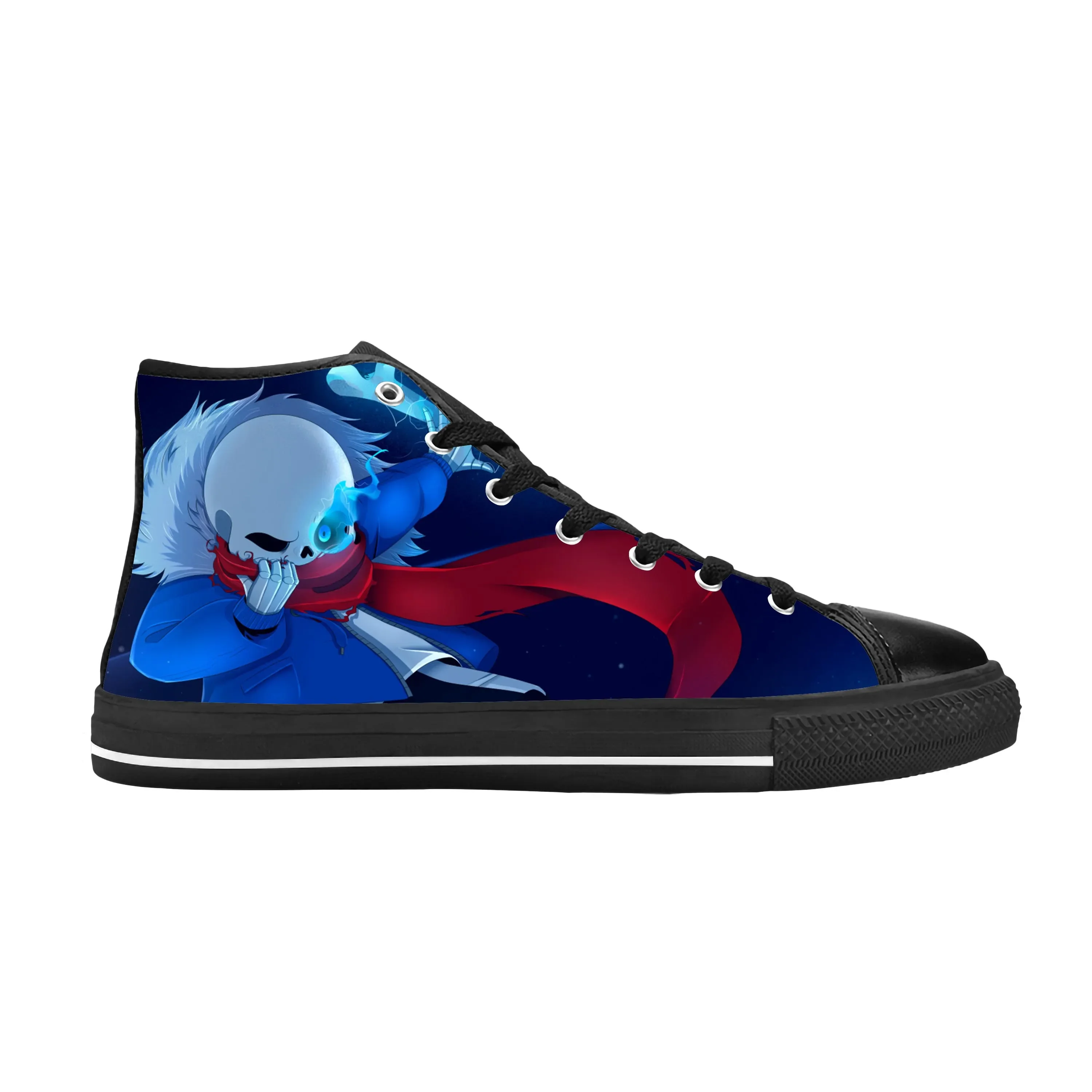 Anime Cartoon Game Undertale Sans Skull Skeleton Casual Cloth Shoes High Top Comfortable Breathable 3D Print Men Women Sneakers