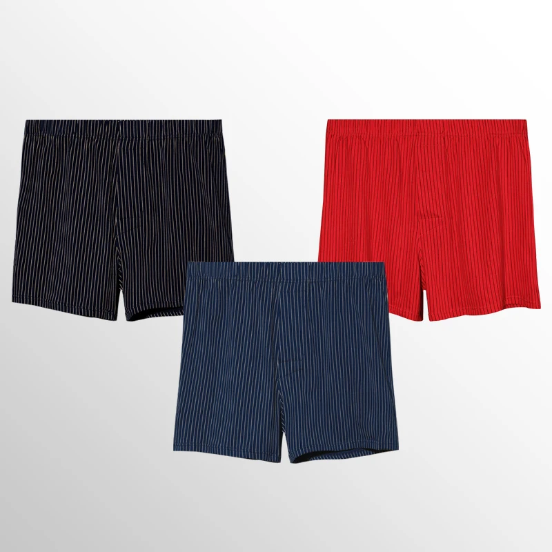 3 قطع ملابس داخلية للرجال، شورتات منزلية فضفاضة، سراويل صيفية، سراويل Arlo قطنية رفيعة، سراويل بيجامة منزلية كبيرة الحجم بأربعة زوايا #1