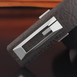 Cinturones Negros con letras G para hombre, correa de cintura de cuero genuino, de lujo, Vintage, a la moda, con hebilla deslizante