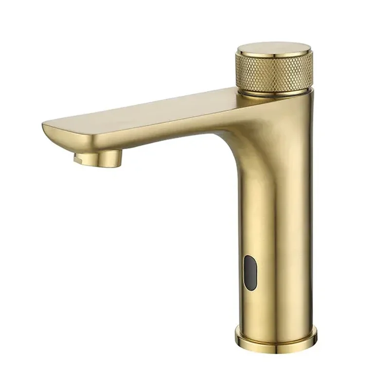 modern basin sinks faucet automatic infrared sensor Brushed gold bathroom faucets water tap for wash