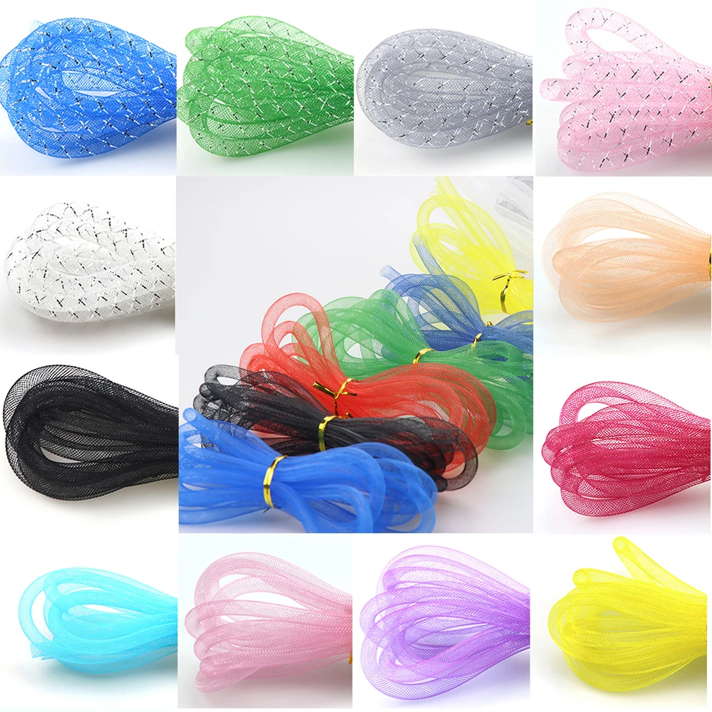 

8/4mm 5/10M/Lot Wholesale Colorful Mesh Bracelet Jewelry DIY Fitting With Crystal Stones Filled Necklace Choker Charm