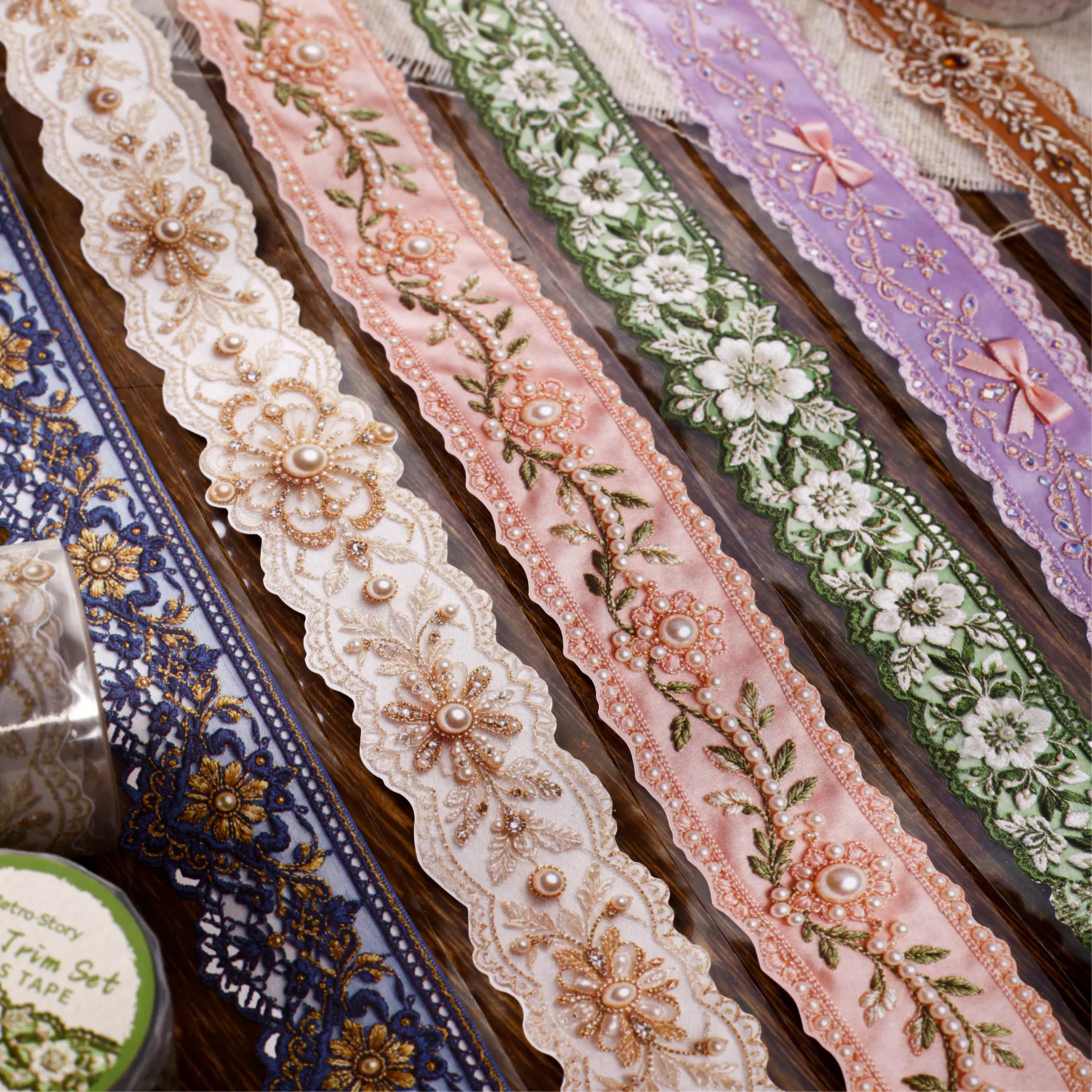 1pcs/1lot Decorative Adhesive tapes Collection of Flowered Ribbons masking tapes Junk Journal Scrapbooking stikcers  Japanese