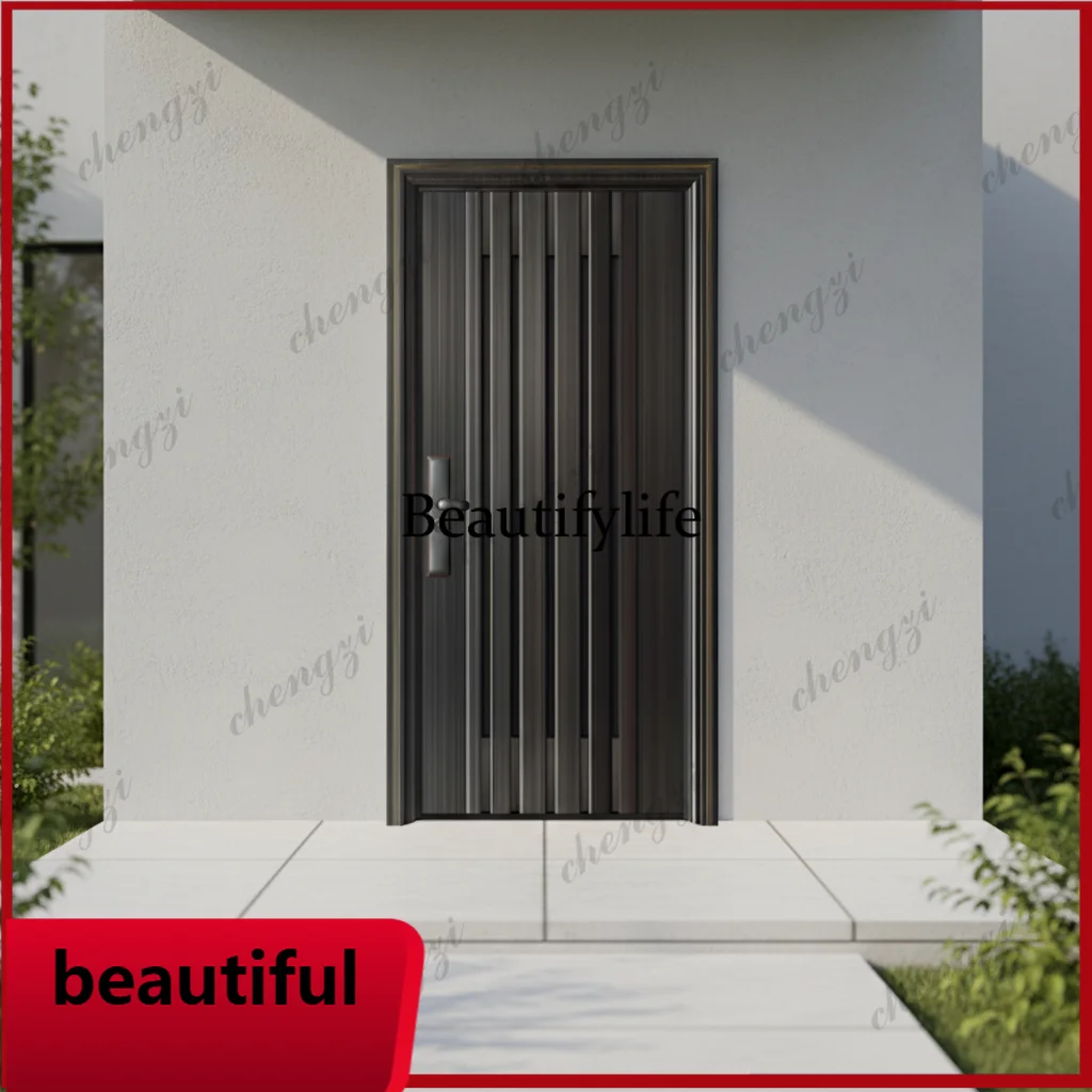 F181Customization Residential Stainless Steel Security Door With Fingerprint Lock - Anti-Theft Stainless Steel Door