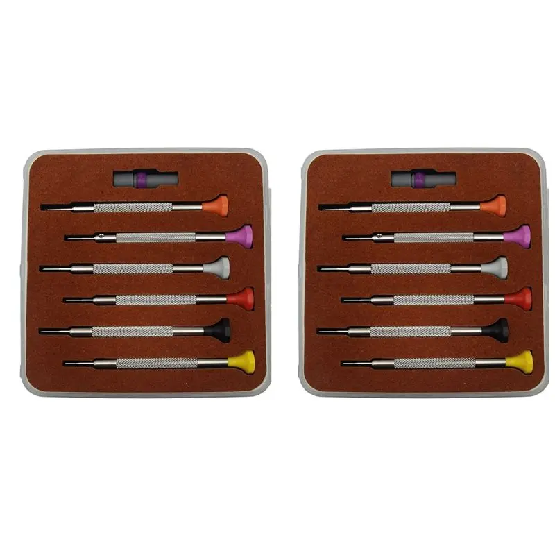 AB46-12Pcs Watch Repair Screwdrivers Kit For 3135 2135 Movement Repair Screwdriver T0.8-1.0-1.2-1.4-1.6-1.8 Watchmakers Tool