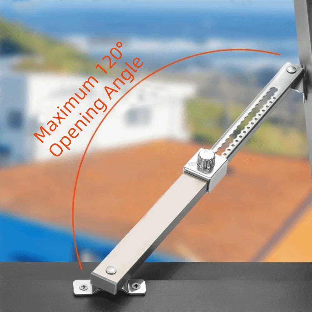 Stainless Steel Window Limiter Telescopic Practical Wind Support Fixed Opening Limiter Angle Controller Window Accessories