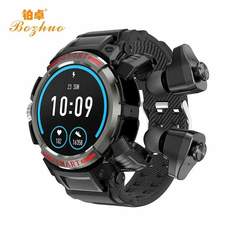 New Gt100 Smart Watch 2023 Nfc Payment Tws 2-in-1 Bluetooth Talking Sports Smart Bracelet