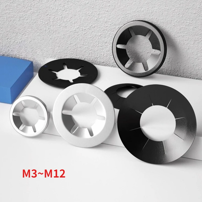 M3 to M12 External Circlip Self Retaining Clip Push On Shaft Bearing Snap Ring Washer 65Mn Steel 304 Stainless Steel