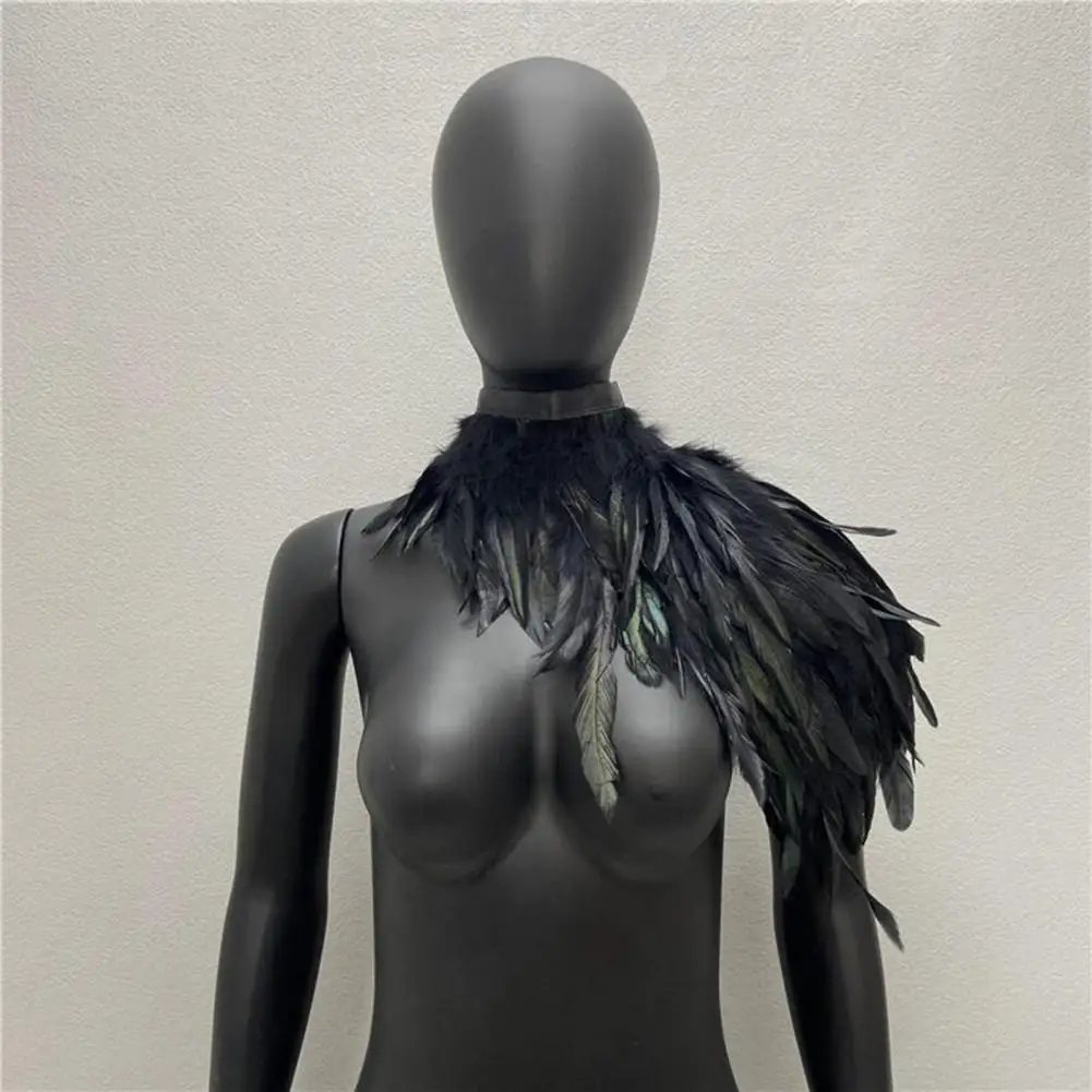 Fashionable Feather Accessory Retro Feather Shrug Shawl Cape for Cosplay Party Stage Performance Adjustable Soft Shoulder Wrap