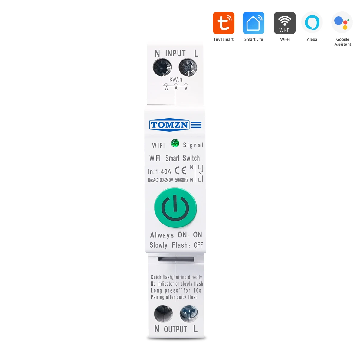 Imagem -04 - Monofásico Wifi Interruptor Inteligente Medidor de Energia Kwh Medição de Monitoramento Disjuntor Relé Temporizador Mcb Tuya Vida Inteligente 40a