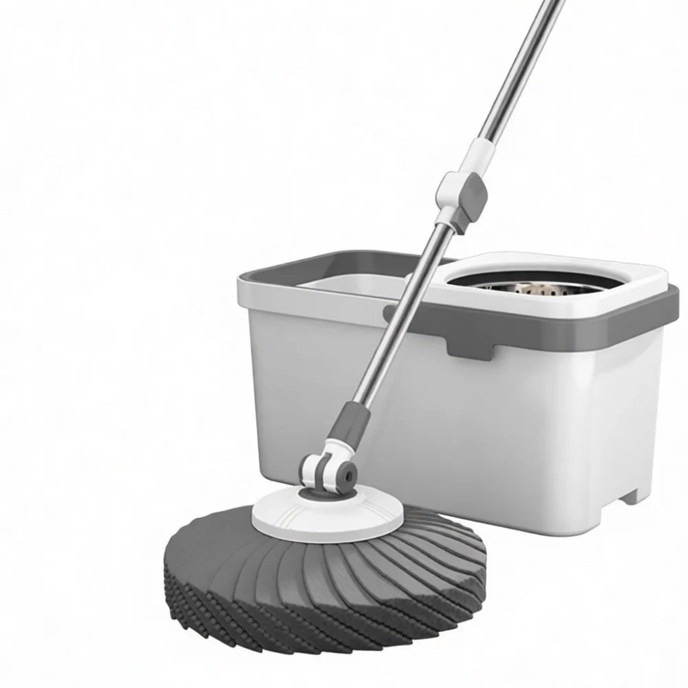 Efficient Flat Mop System Hands Free Squeeze Floor Cleaner With Large Coverage Chenille Pads For Bedroom Living Room Floor