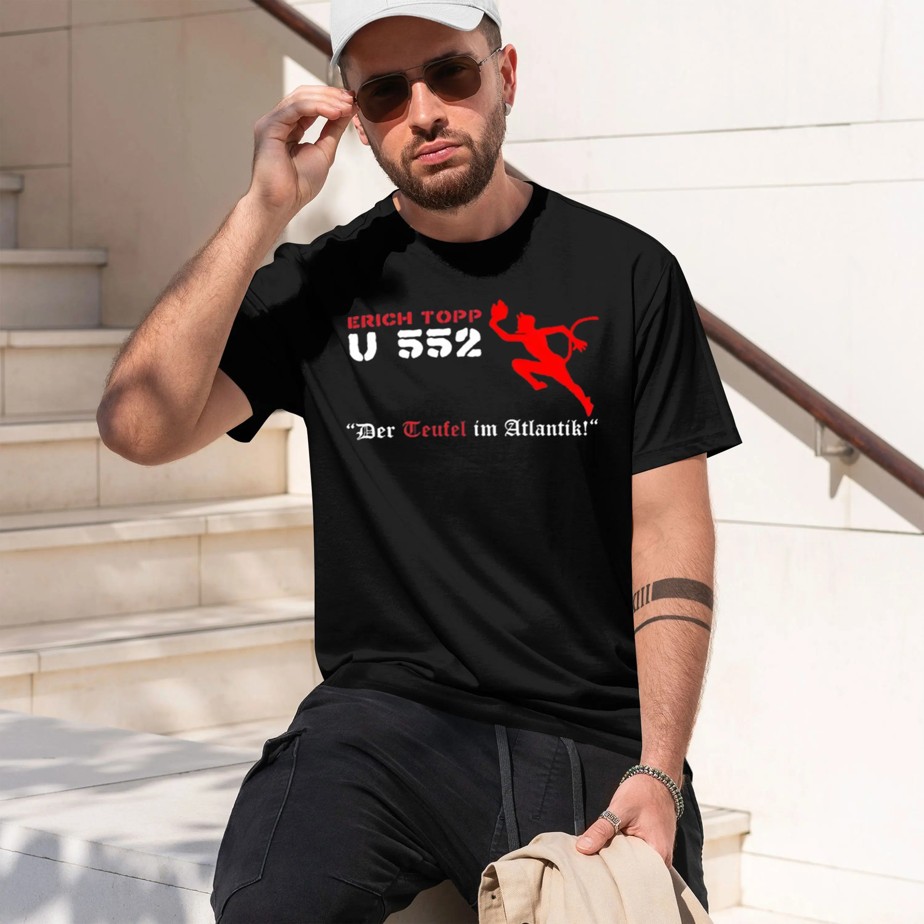 Der Teufel Im Atlantik Typ Vii C U 552 Submarine Erh p U-Boot T-Shirt. Premium Short Sve O-Neck Mens T Shirt New 2026 New Model