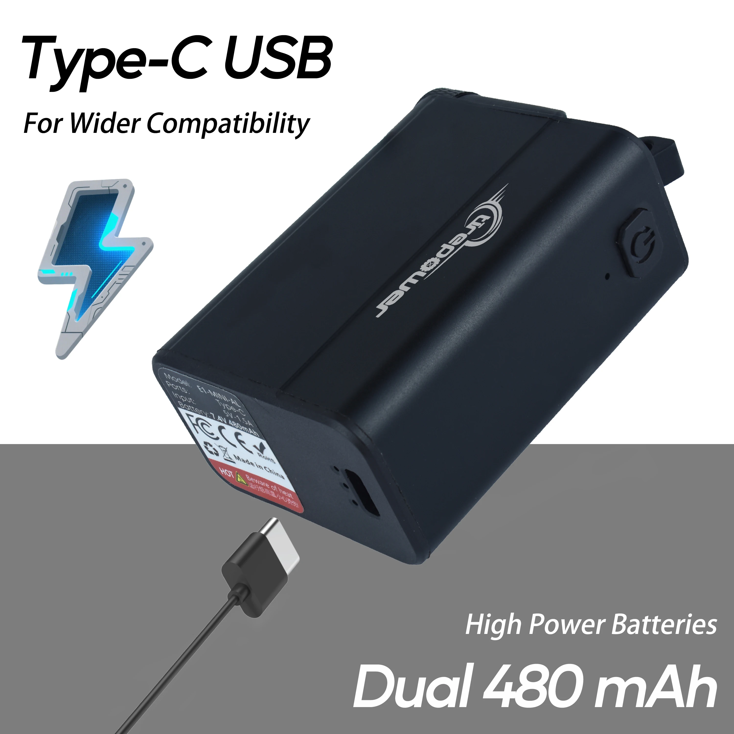 Elektrische Fahrradpumpe Reifenfüller 130PSI Luftpumpe Wiederaufladbare Batterie Fahrrad-Zubehör Schrader Presta & Clik Ventil – Detail 6