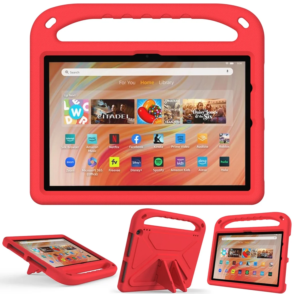 Kinder sicherer fall für amazon fire hd8 plus 7 für amazon kindle fire hd8 kinder stoßfest eva stand case mit hand halter