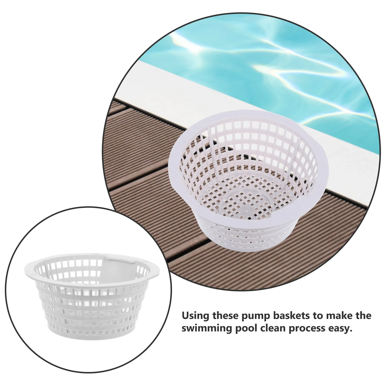 2Pcs Pool Filter Basket Skimmer Swimming Pool Garbage Filter ABS Lightweight Compact Easy Install Replacement for Inground Above