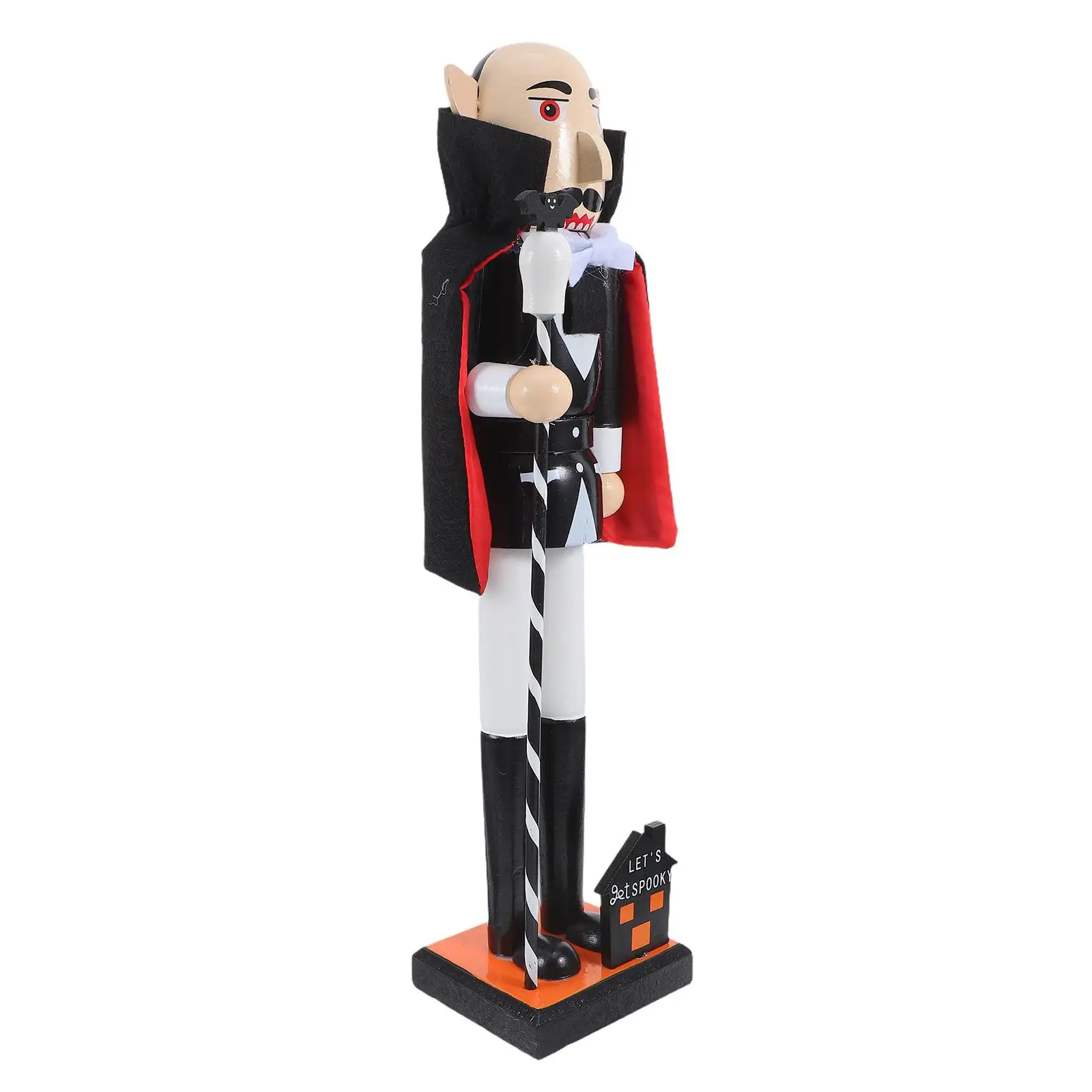 

Halloween Nutcracker Decor Wooden Figurine Spooky Soldier Statue Handpainted Home Party Supplies Table Centerpiece