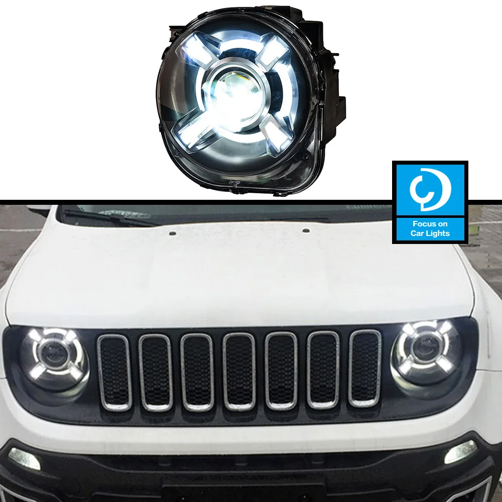 Faro anteriore per auto per Jeep Renegade 2015-2018 lampada frontale a LED Styling lente indicatori di direzione dinamici assemblaggio di accessori automobilistici