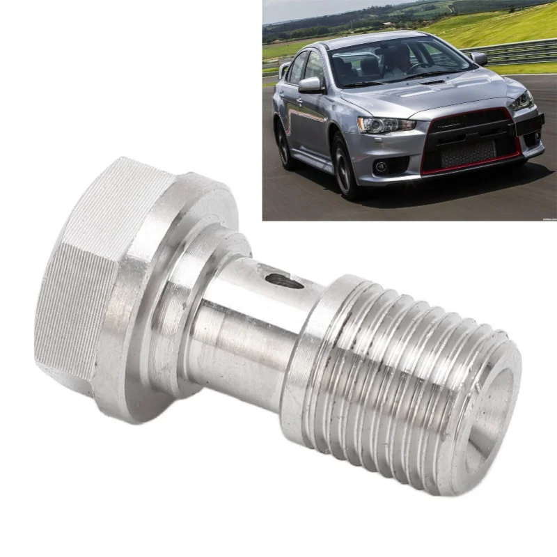 7/16in-24 Banjo Bolt With 1.5mm Restrictor Stainless Steel For Brake Lines Clutch Lines Turbo Oil Feed