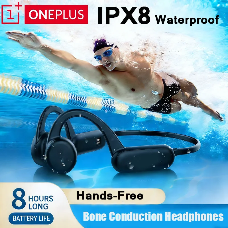 OnePlus IPX8 Waterproof Bone Conduction Headphones Wireless Bluetooth 5.4 Hands-free Headphones With Mic Swimming Sports Fitness