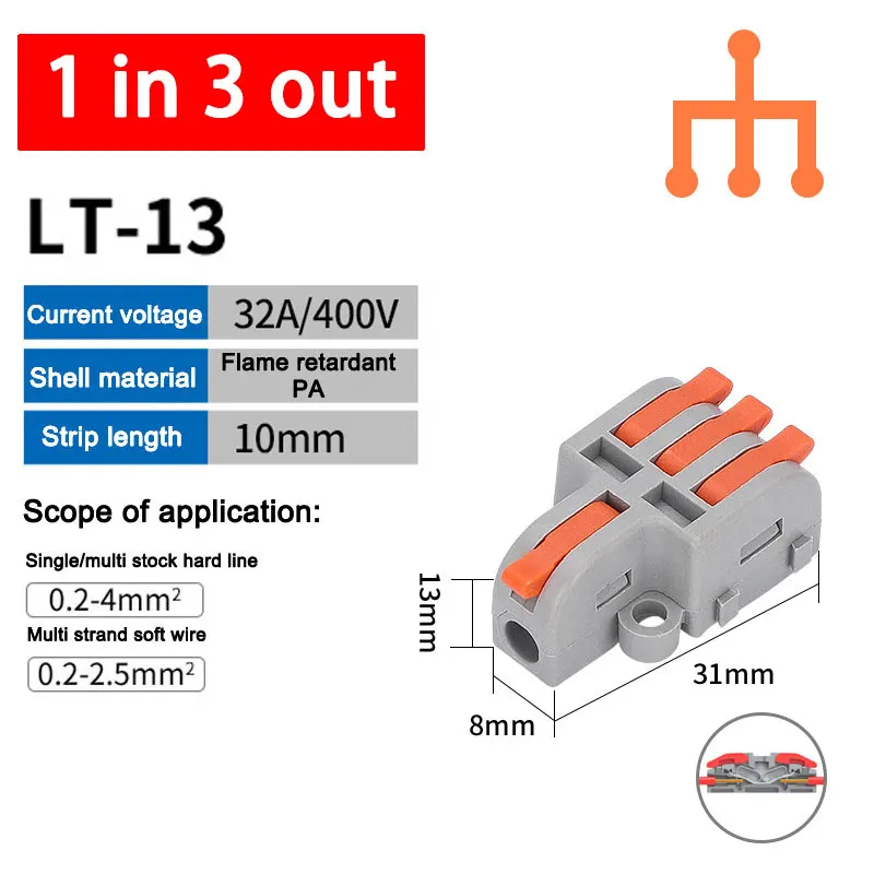 10PCS Mini Wire Connector 2 3 4 5 Pin Splice Terminal Blocks Quick Connectors Conductor Rail Conector Base