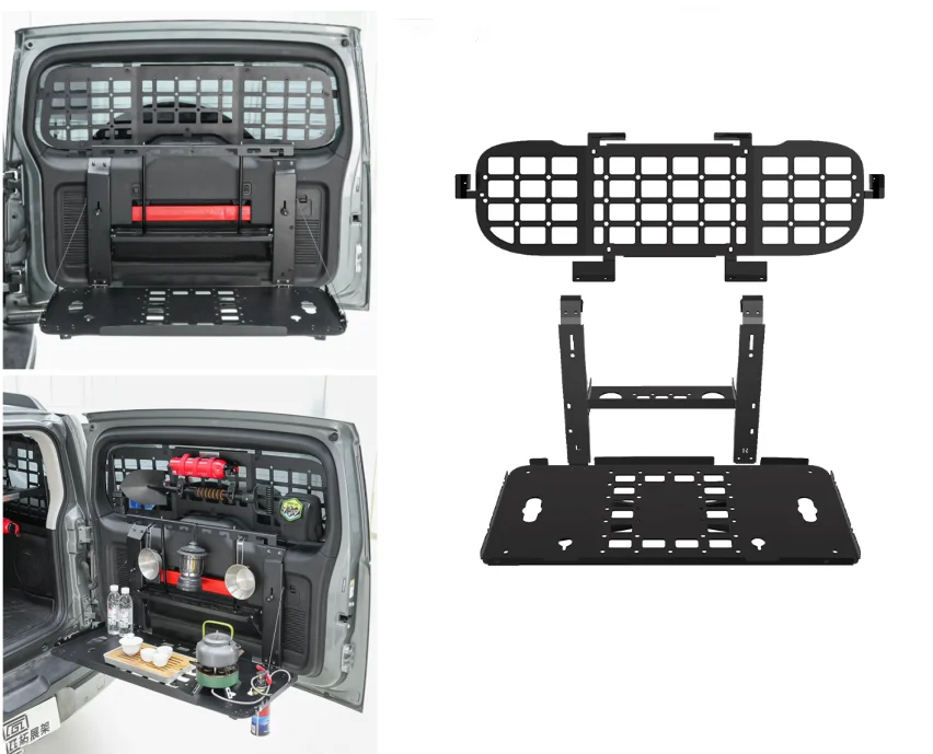 For Great Wall Haval Raptor 2023-2024 Tailgate Organizer Cargo Shelf Molle Panel Full Set Car Accessories