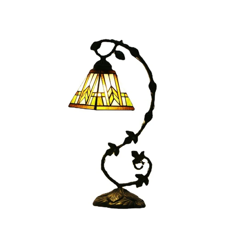 8 inch 20cm Stained Glass Shade Tiffany Vintage Desk Lamp