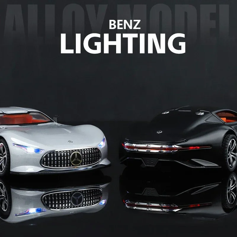 AMG Vision GT Supercar سبيكة سيارة نموذج 1:24 الصوت والضوء التراجع لعبة الأطفال المقتنيات هدية عيد ميلاد