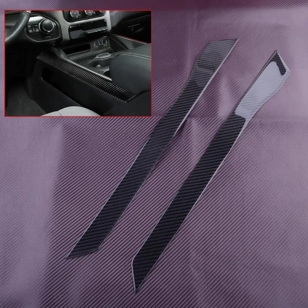 2Pcs Car Interior Center Console Armrest Box Side Panel Cover Trim Strip Carbon Fiber Fit for Dodge Ram 1500 2022 2021 2020-2018