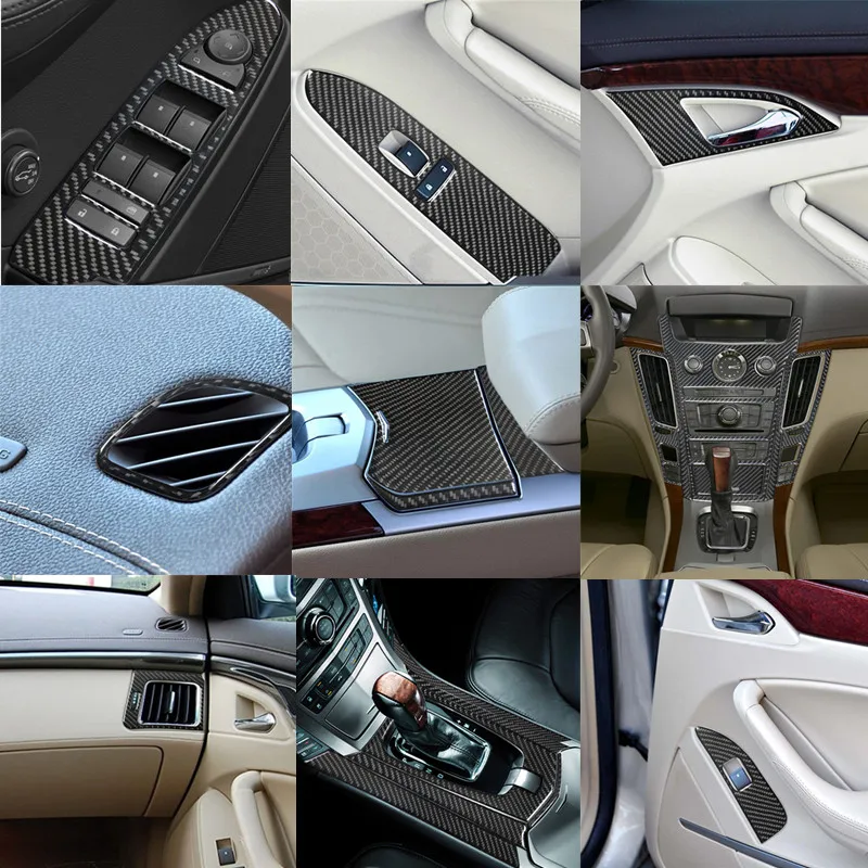 

Black Carbon Fiber Interior Decoration Sticker For Cadillac CTS 2008-UP SPORT WAGON 2010-UP Car Styling Accessories