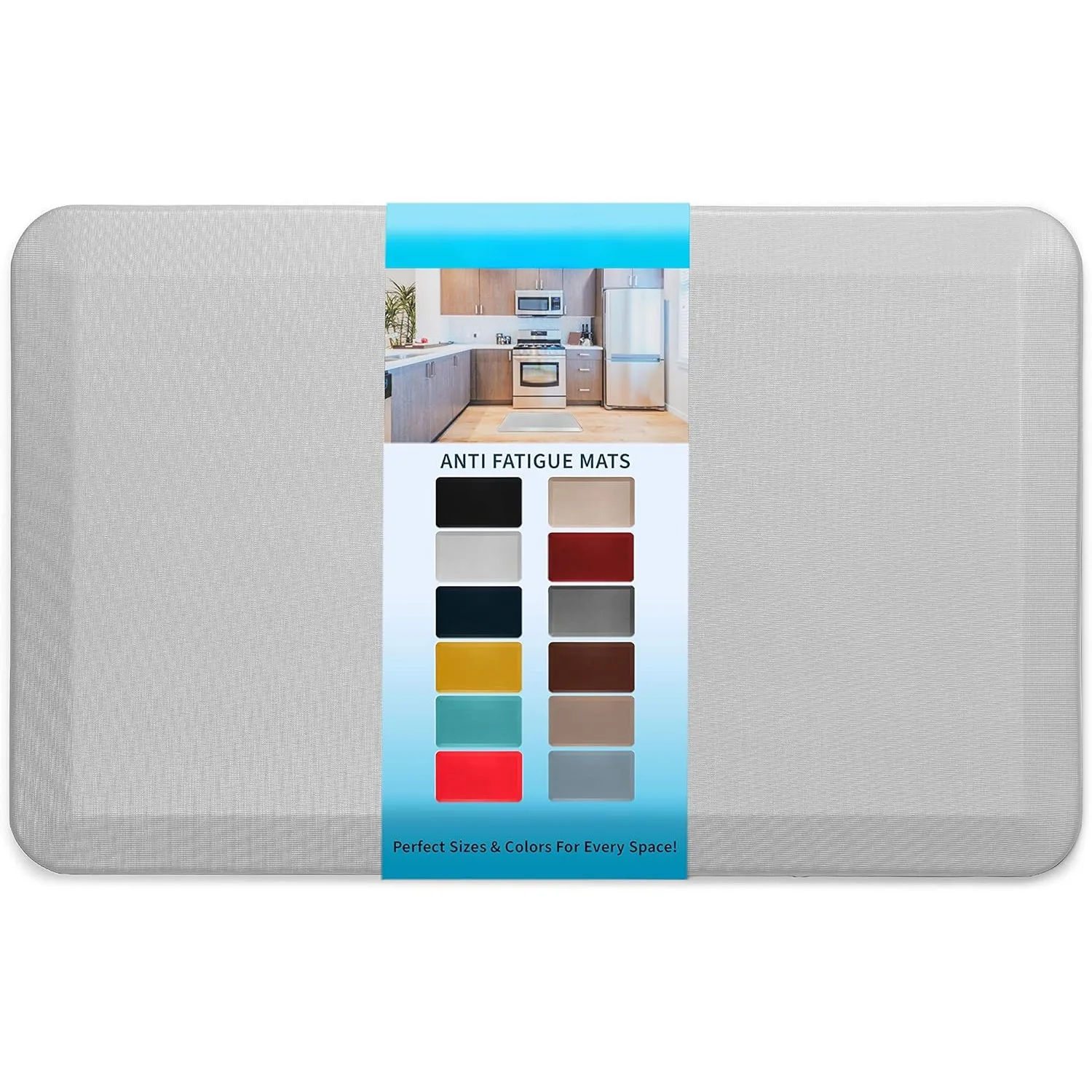 

Коврик для кухни толщиной 3/4-дюймовый, прочный, устойчивый к пятнам - нескользящее дно (20 дюймов x 32 дюйма, серебристый)