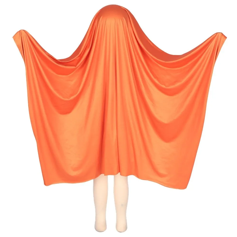 White Halloween Cloak Cape Fright Clothes Trick-or-Treat Spooky Pumpkin Cloak with Hat Full Suit Ghost Poncho Robe Carnival