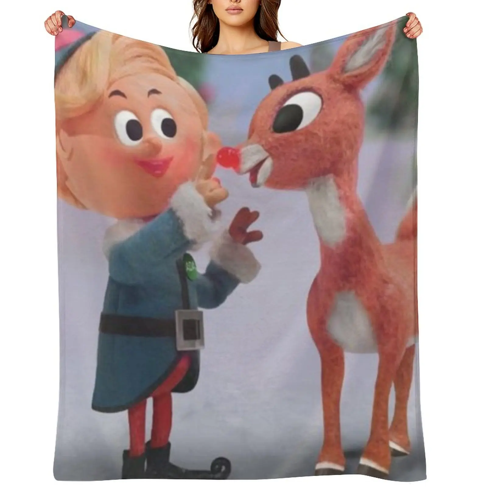 

Elf and Reindeer|DreamscapesbyTeresa Throw Blanket Blankets For Bed For Decorative Sofa Bed Comforter Blankets