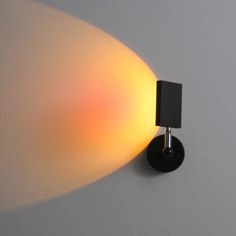 Sunset Projection Wall Lamp, Rainbow Atmosphere Light, Background Decor Night Light for Bedroom Photography