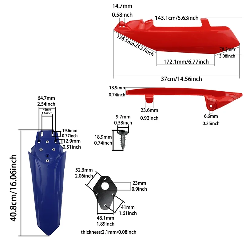 

Motocross Parts Tools PP Plastic Rear And Side Fender For MX3 MX4 MX5 Motorcycle Mud Guard Fenders Dirt Pit Bike Accessories
