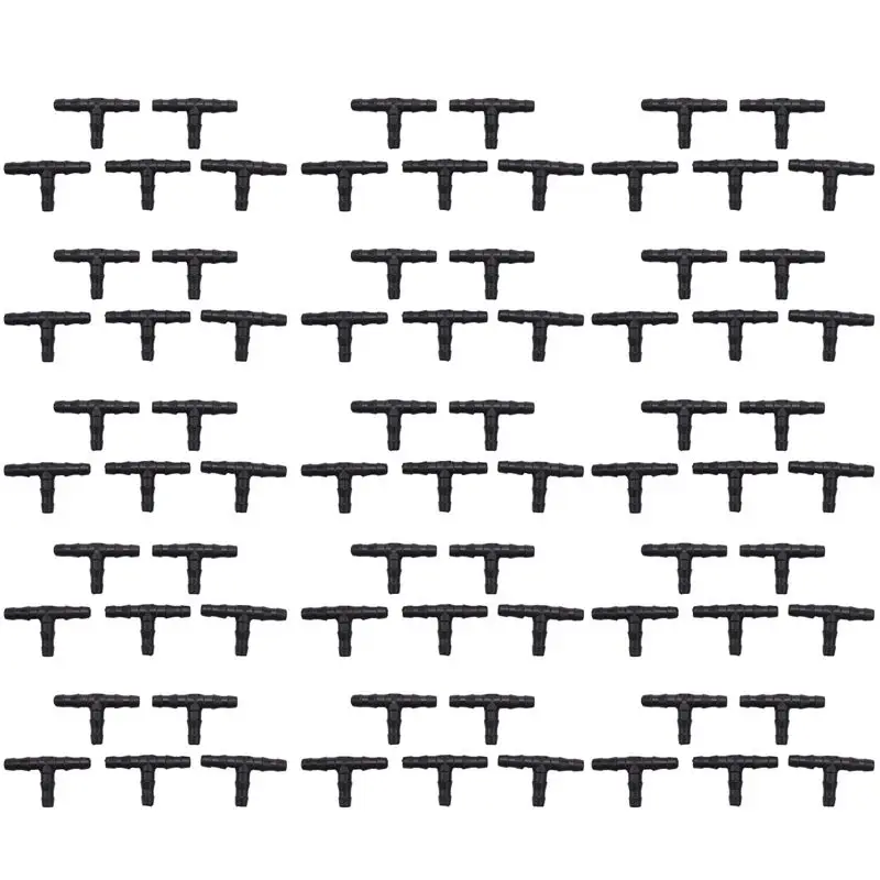 ABJN-Drip Irrigation Barbed Connectors, Universal Barbed Tee Fittings 800Pcs, Fits 1/4 Inch Drip Tubing (4/7Mm Tee Pipe)
