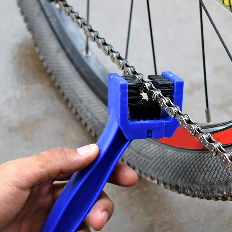 2 Pcs Bike Chain Cleaner Washer Bicycle Motorcycle Chain Cleaning Brush Tool (Blue+Red) for Motorcycle Mountain Road Bike