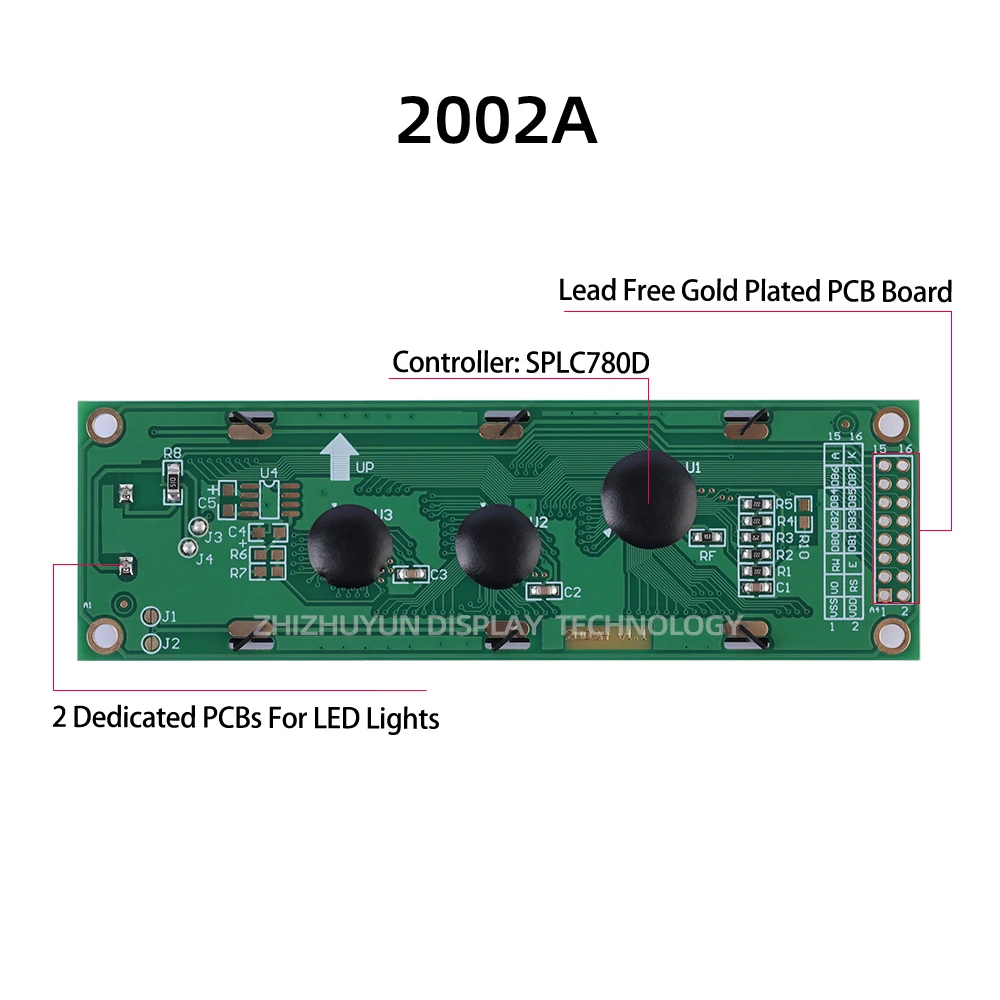 Imagem -02 - Lcd Personagem Dot Matrix Tela Filme Cinza Blue Font 20x2 Controlador Splc780d Fonte Fábrica 2002a Fornecimento Estável de Bens