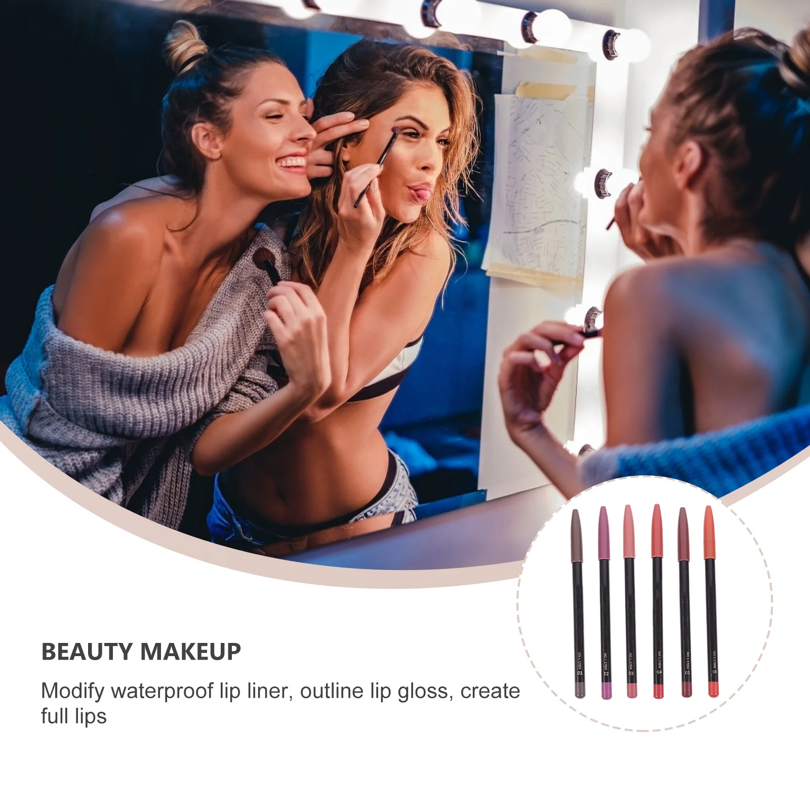 Lápiz delineador de labios resistente al agua, a prueba de manchas, alto pigmento, aspecto Natural, perfecto para maquillaje diario desnudo, 6 uds.