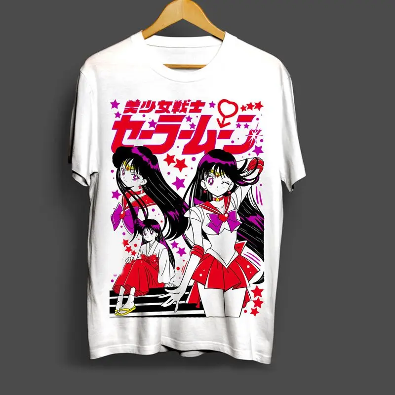 1992 anime japonês marinheiro lua oversize japonês retro vintage bidimensional injeção direta camiseta curta