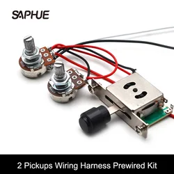 2 Pickups Wiring Harness Prewired 3-Way Switch , 1T1V 500K Pots, for FD TL Replacement Guitar