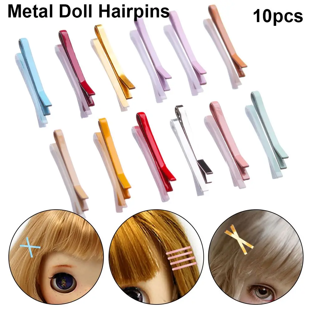 10 pçs bonito princesa crianças brinquedos diy bonecas hairpin cabeça de boneca clipes mini metal headclip headwear hairclip crianças grampo de cabelo