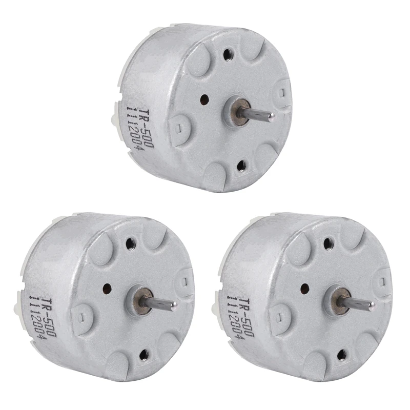 3X RF-500 TB-12560 DC 1.5 - 12 V 2700 U / MIN Idling Speed 32 mm Diameter DC Motor Silver